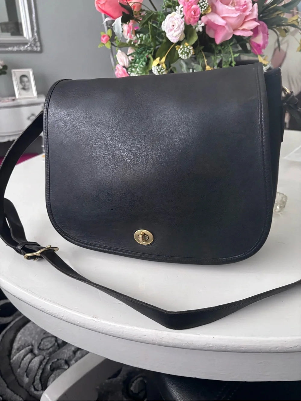 Vintage Coach Ranch Bag 9852 | Black Glovetanned Leather Crossbody | Made in USA