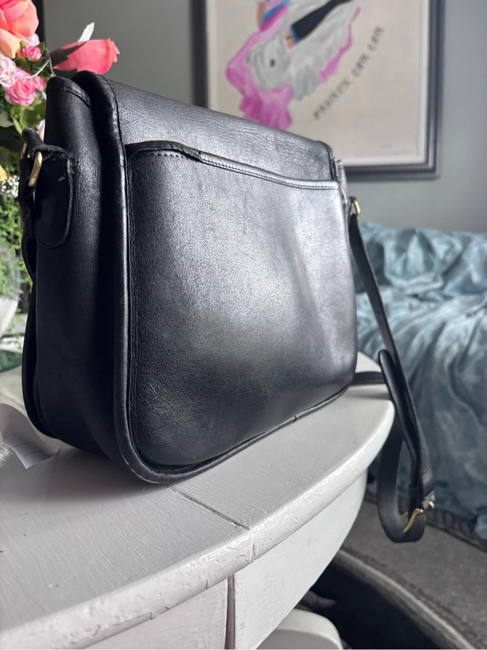 Vintage Coach Ranch Bag 9852 | Black Glovetanned Leather Crossbody | Made in USA
