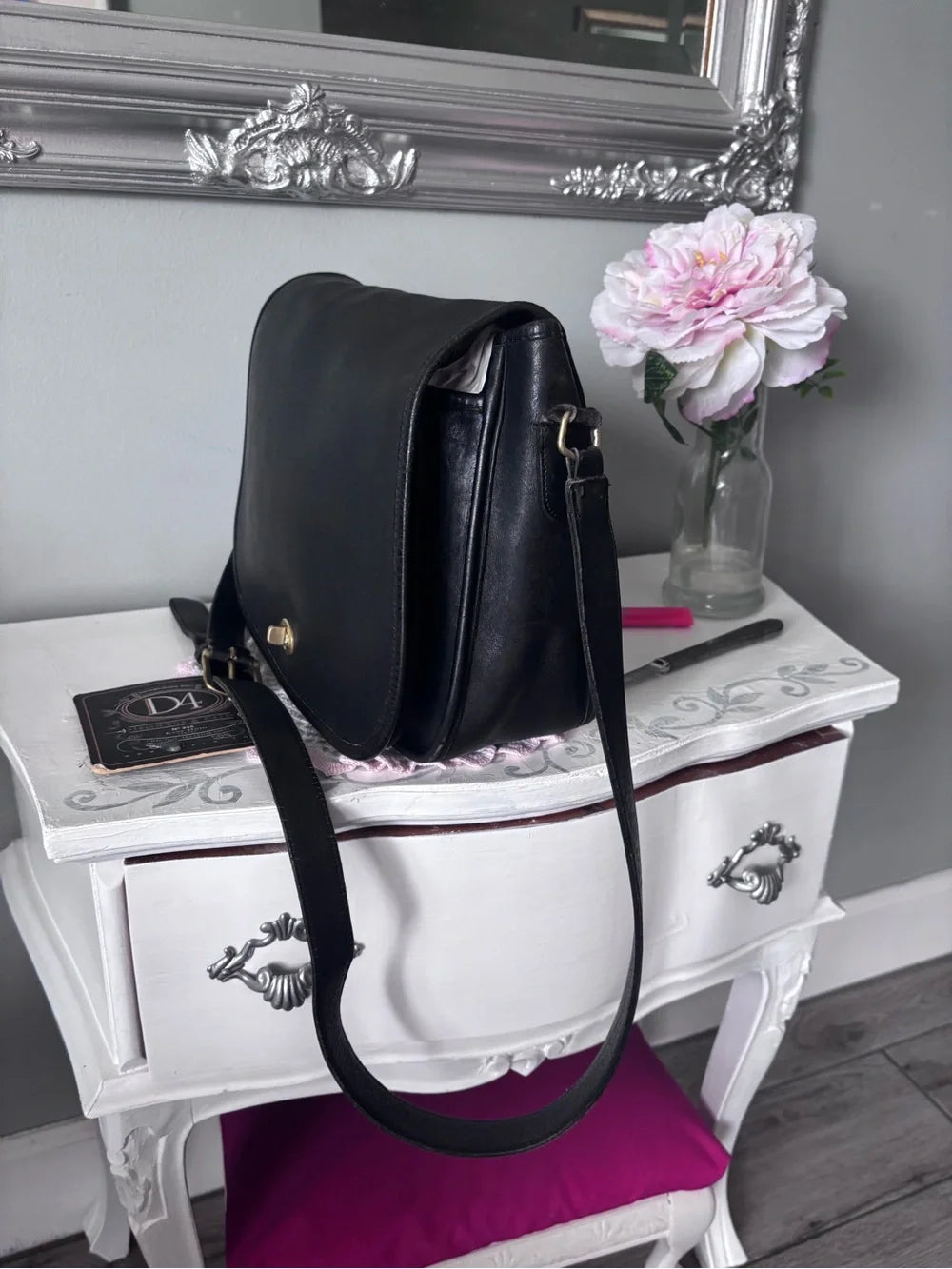 Vintage Coach Ranch Bag 9852 | Black Glovetanned Leather Crossbody | Made in USA