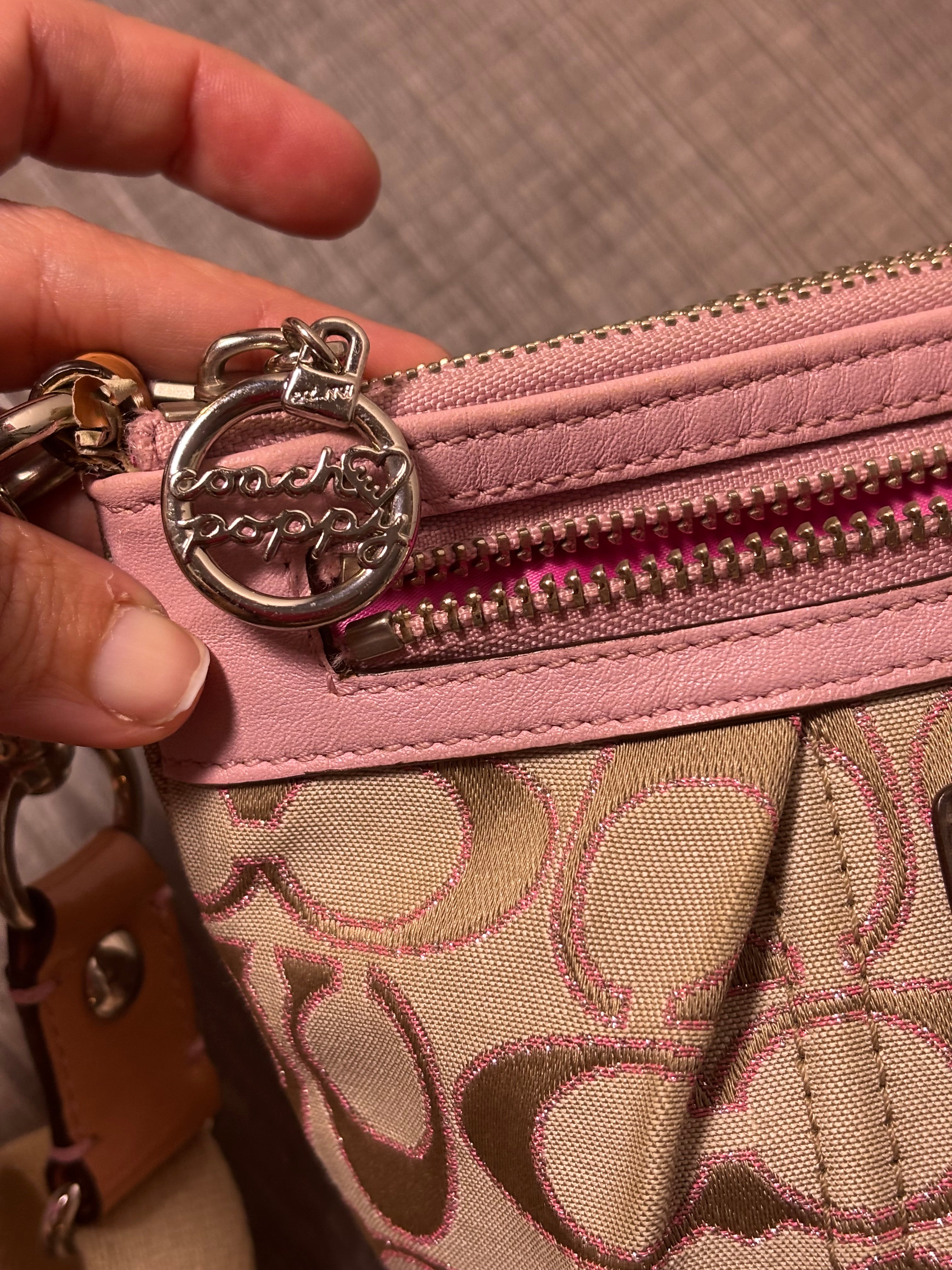Coach Poppy Glam Signature Jacquard Pink Crossbody Bag Y2k