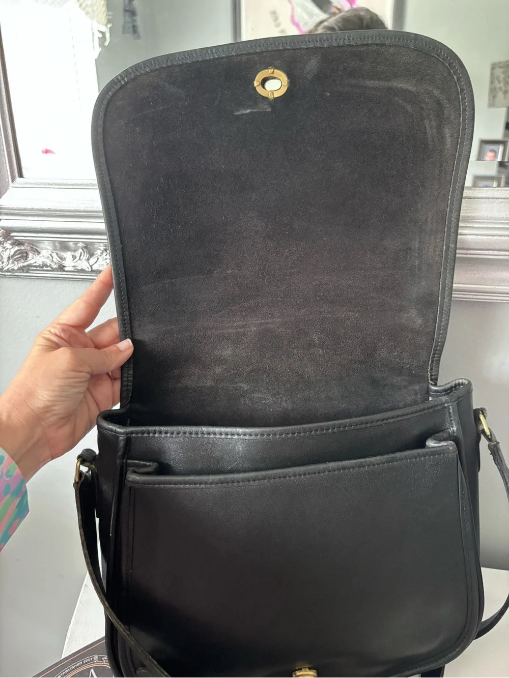 Vintage Coach Ranch Bag 9852 | Black Glovetanned Leather Crossbody | Made in USA