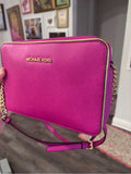 Michael Kors Jet Set Crossbody Bag – Fuchsia Pink Saffiano Leather