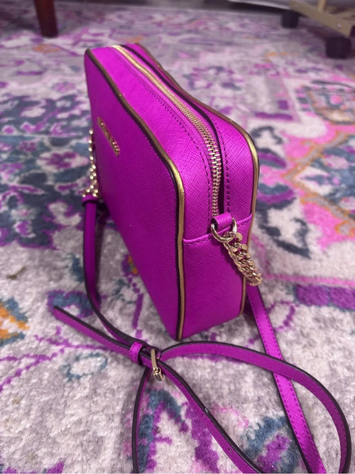 Michael Kors Jet Set Crossbody Bag – Fuchsia Pink Saffiano Leather