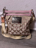 Coach Poppy Glam Signature Jacquard Pink Crossbody Bag Y2k