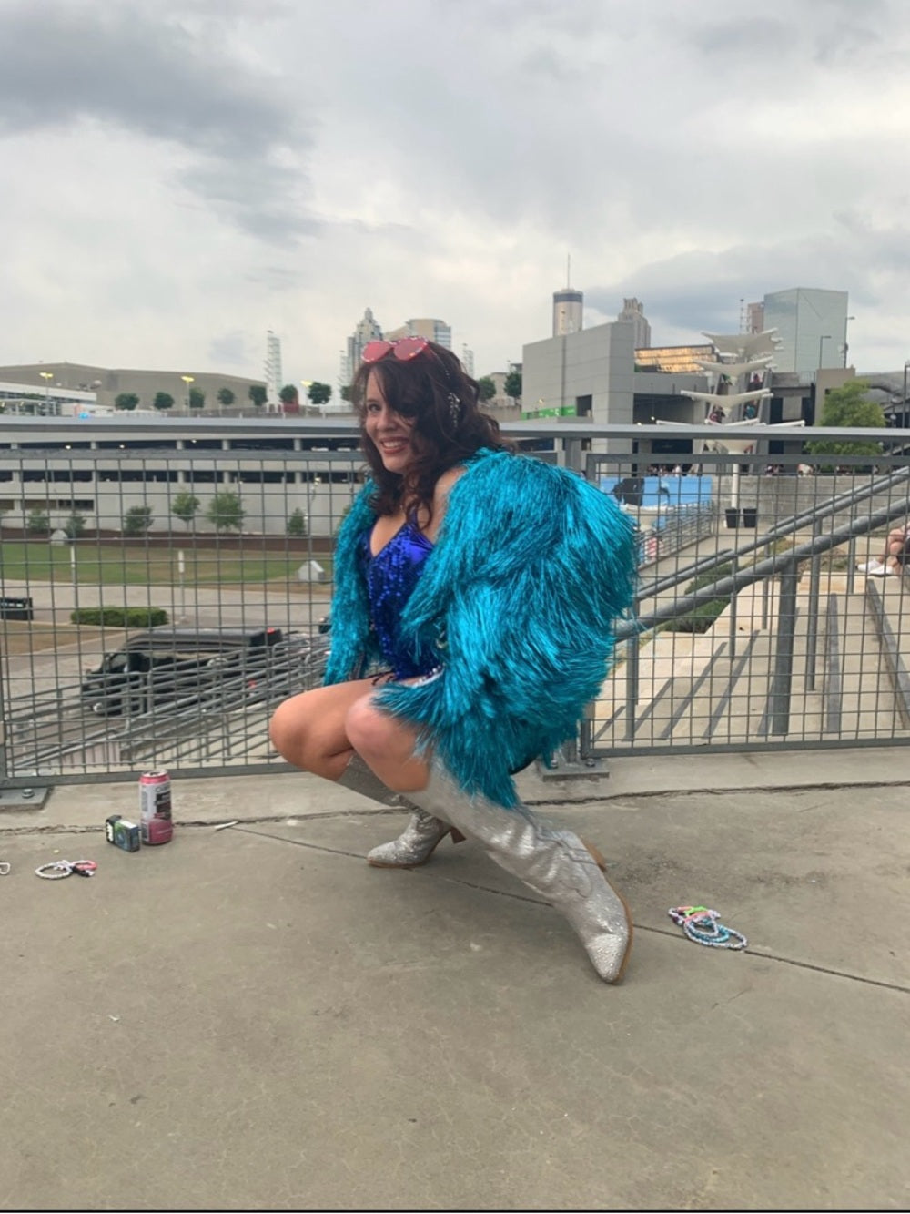 Akira I’m so fancy Shacket by Akira blue metallic fringe jacket shawl