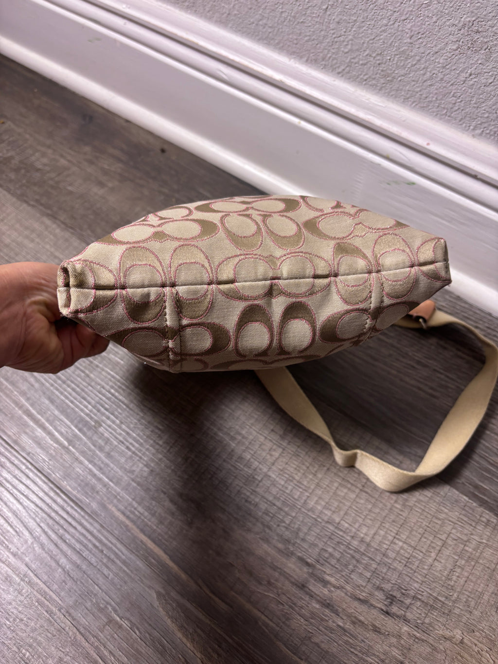 Coach Poppy Glam Signature Jacquard Pink Crossbody Bag Y2k