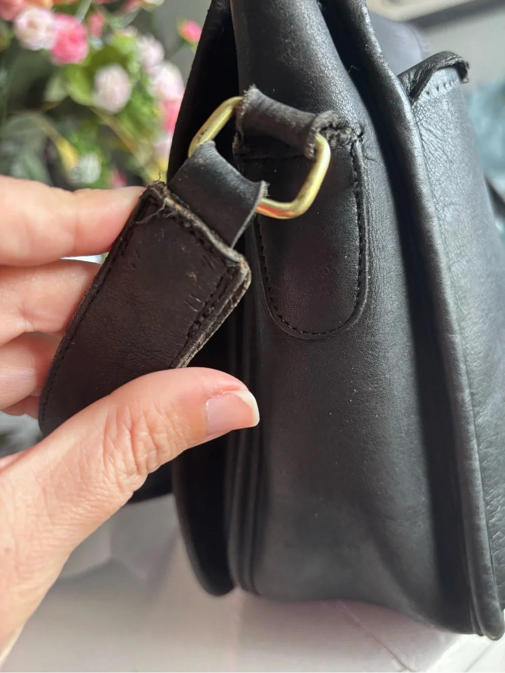 Vintage Coach Ranch Bag 9852 | Black Glovetanned Leather Crossbody | Made in USA