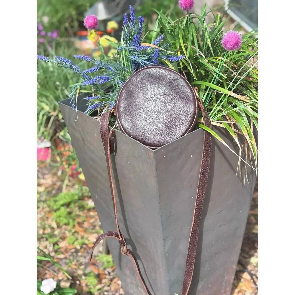 Portland Leather Perfect Circle Crossbody | Cold Brew Full Grain Leather Round Bag