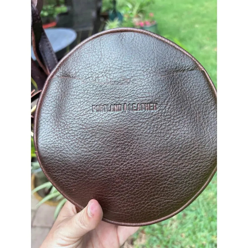 Portland Leather Perfect Circle Crossbody | Cold Brew Full Grain Leather Round Bag