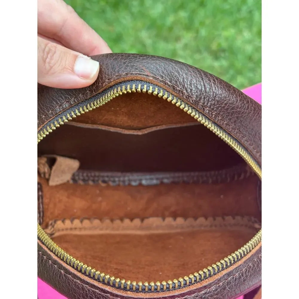 Portland Leather Perfect Circle Crossbody | Cold Brew Full Grain Leather Round Bag